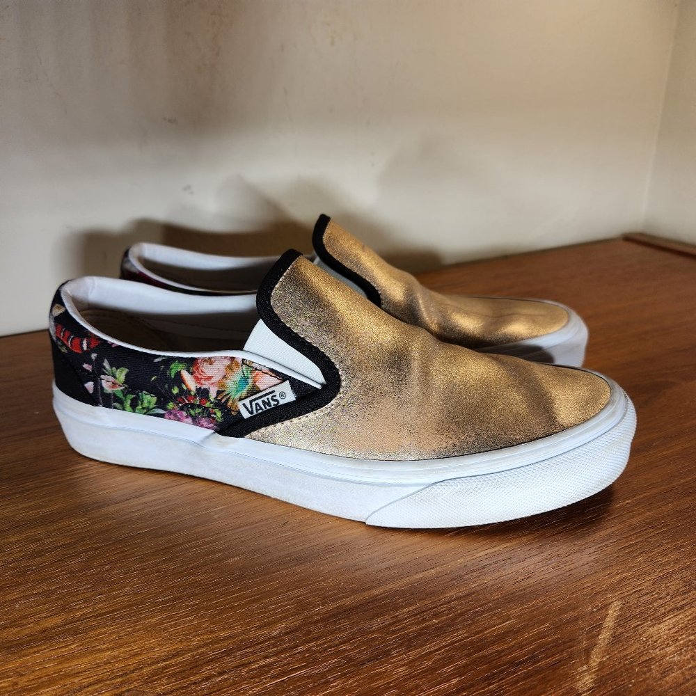 VANS Gold Floral Classic Slip-On Men (5.5) / Women (7.0)